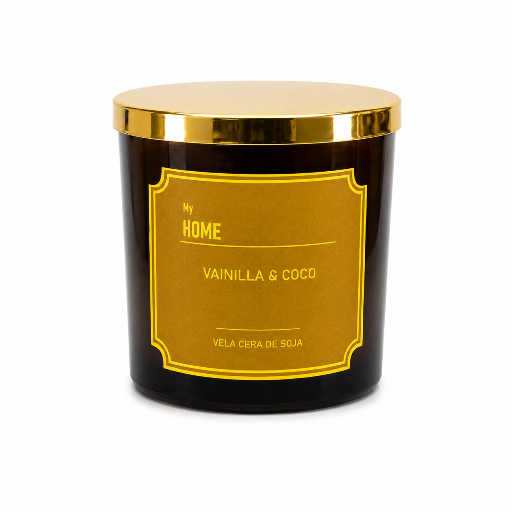 Vela Aromática De Cera De Soja - Vainilla & Coco
