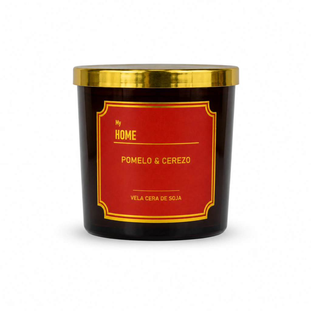 Vela Aromática De Cera De Soja - Frutos Rojos & Roble