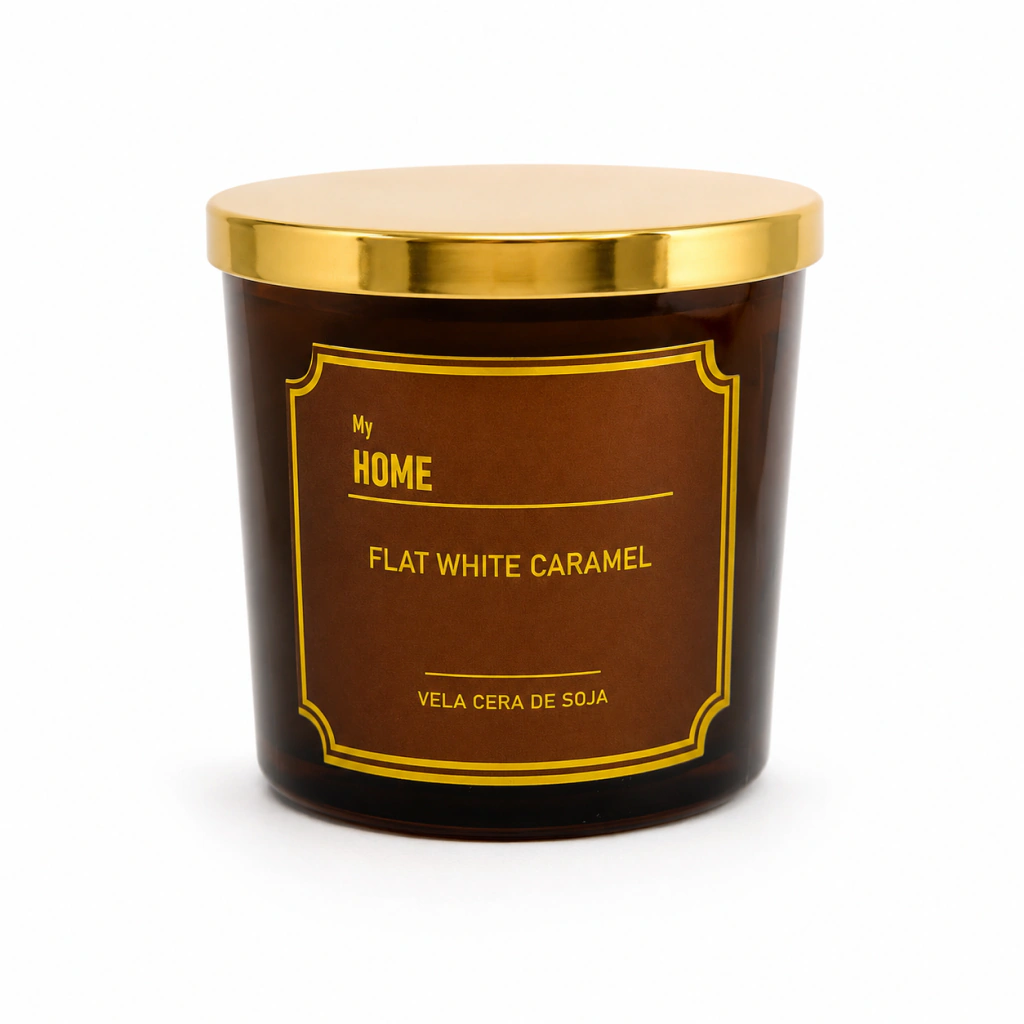 Vela Aromática De Cera De Soja - Flat White Caramel